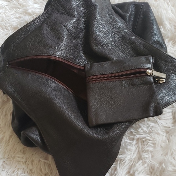 Genuine leather hobo bag dark brown - Picture 3 of 8